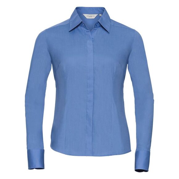 Russell Collection Womens/Ladies Long Sleeve Fitted Office/Formal Poplin Shirt / - Picture 1 of 5